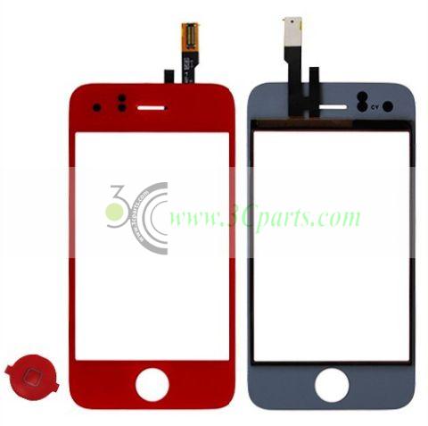 Digitizer Touch Screen with Home button Lens Red Replacement for iPhone 3GS 