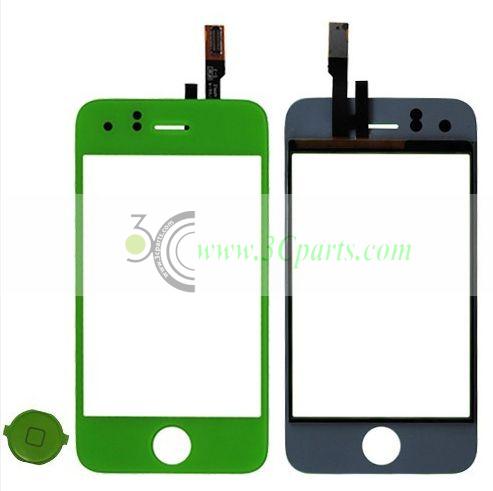 Digitizer Touch Screen with Home button Lens Green Replacement for iPhone 3Gs 