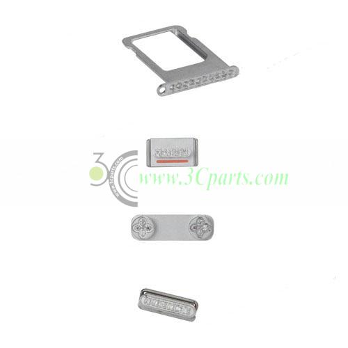 Side Buttons with White Rhinestone - White for iPhone 5 