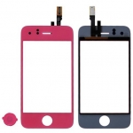 Digitizer Touch Screen with Home button Lens Pink Replacement for iPhone 3Gs