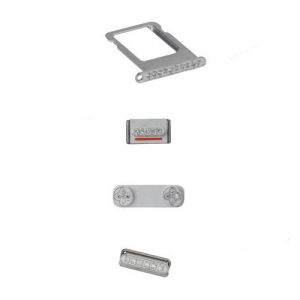 Side Buttons with White Rhinestone - White for iPhone 5 