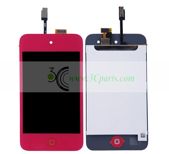 LCD Touch Digitizer Screen Assembly replacement Rose for iPod Touch 4