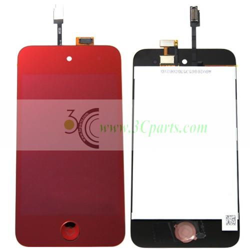Plated Red LCD Touch Digitizer Screen Assembly replacement for iPod Touch 4