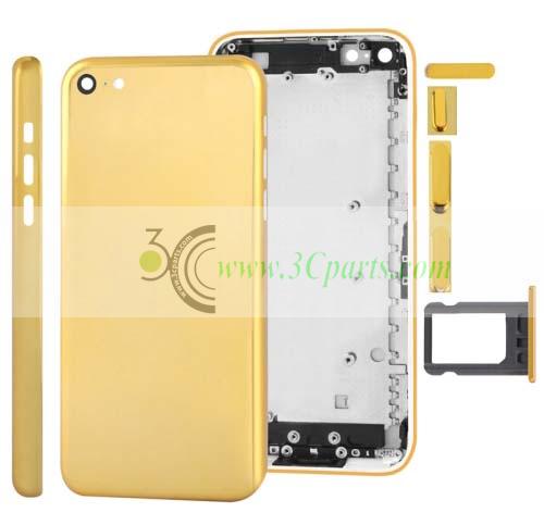 Plating Color Back Cover with Side buttons and Sim Card Teay replacement for iPhone 5C