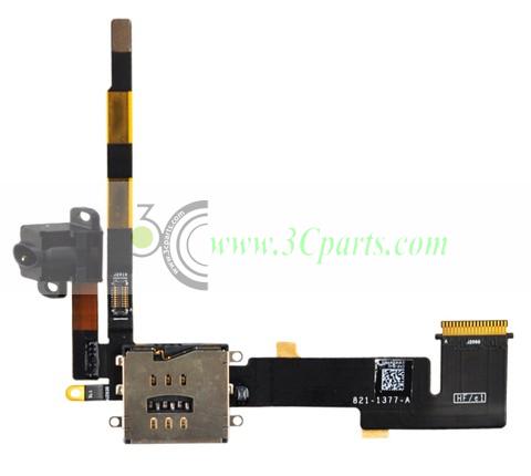 OEM 3G Headphone Audio Jack Flex Cable with Micro SIM Slot replacement for iPad 2