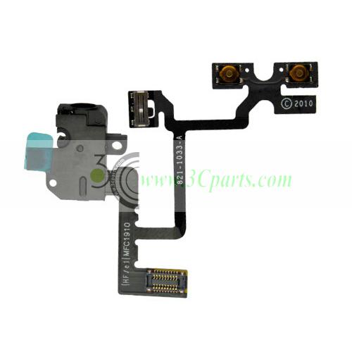 High Quality Headphone Audio Jack Flex Cable Replacement for iPhone 4 Black/White
