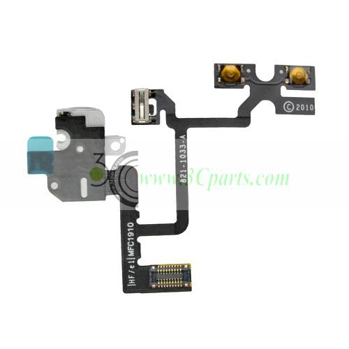 OEM Headphone Audio Jack Flex Cable Replacement for iPhone 4  Black/​White