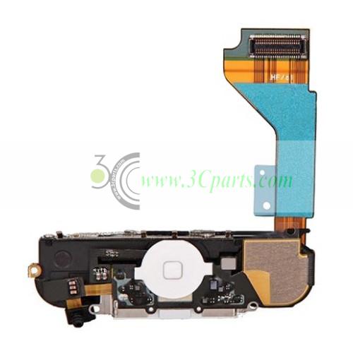 OEM White Dock Connector Assembly replacement for iPhone 4