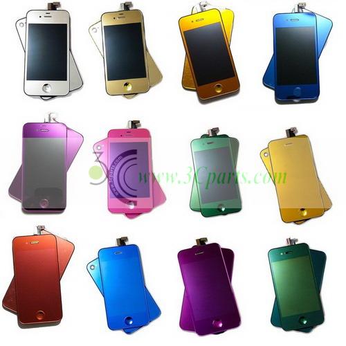 Mirror Plating Color Conversion Kit( (LCD Assembly + Back Housing + Home Button) replacement for iPhone 4