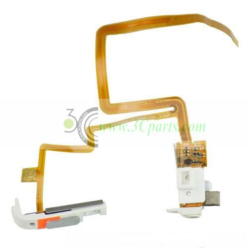 Headphone Jack Flex Cable and Hold Switch White replacement for iPod Video 60 80GB