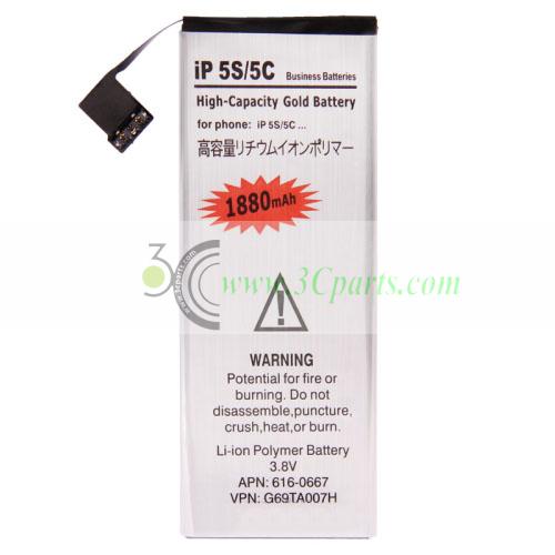 1880mAh Battery Replacement for iPhone 5S & 5C
