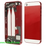 Colorful Metal Back Cover Housing Assembly with Other Replacement ​Parts for iPhone 5s-White top and bottom glass 