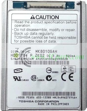 MK8010GAH 80GB Hard Drive replacement for iPod Video