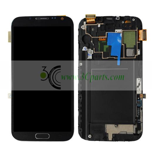 LCD Assembly with Frame Full Assembly replacement for Samsung N7100 Galaxy Note 2 Grey