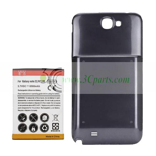 6500mAh Extended Battery with Battery Door Cover replacement for Samsung N7100 Galaxy Note 2