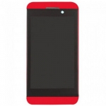 LCD with Touch Screen Degitizer Assembly with Frame 4G replacement for BlackBerry Z10 Red