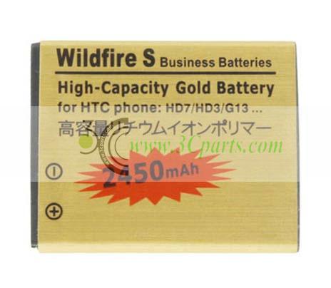 2450mAh Battery replacement for HTC Wildfire S G13 A510e HD7 HD3 