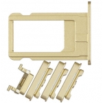 5 in 1 Sim Card Tray with Side Buttons replacement for iPhone 6 Plus Gold 