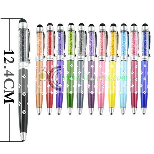 Crystal Design with Flower Carved Stylus Pen for Mobile Phone Tablet PC