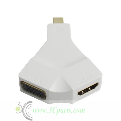 2 in 1 Mini DisplayPort 1.2 to HDMI + VGA Converter Adapter