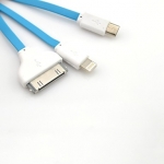3 in 1 8 Pin 30 Pin Micro 5 Pin to ​USB  Flat ​Charger Cable for iPhone 6 6+