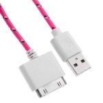 Colorful Nylon Netting Braided ​30 Pin USB Data Sync Charger Cable for iPhone 4 4S iPad 2 3 4 iPod