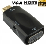 Full HD 1080P Mini HDMI to VGA and Audio Adapter for HDTV/Monitor/Projector