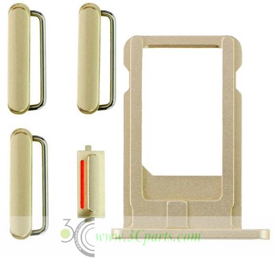 5 in 1 Sim Card Tray with Side Buttons Set replacement for iPhone 6 Plus
