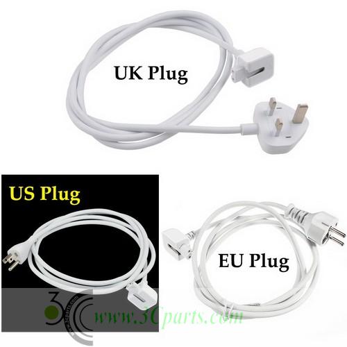 Extension Power Cord Cable with US UK EU AU Plug for Apple AC Adapter Charger 