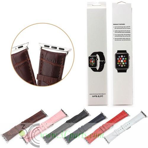 Crocodile Texture Genuine Leather Watchband Replacement ​for Apple Watch
