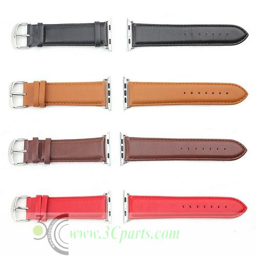 Plain Weave Strap Buckle Genuine Leather​ Watchband Replacement for Apple Watch