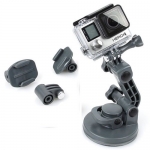 Car Suction Cup Mount + Tripod Adapter + Handle Screw for GoPro Hero