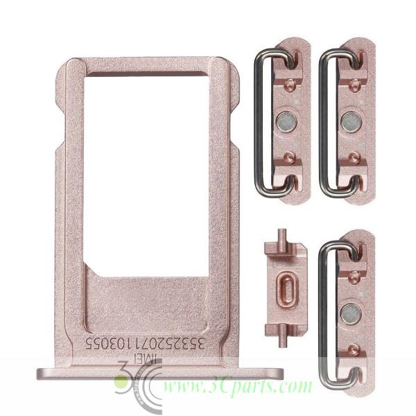 5 in 1 Sim Card Tray with Side Buttons replacement for iPhone 6S Rose Gold