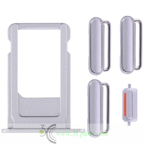 5 in 1 Sim Card Tray with Side Buttons replacement for iPhone 6S Silver