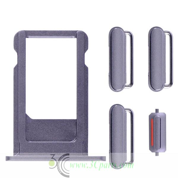 5 in 1 Sim Card Tray with Side Buttons replacement for iPhone 6S Grey