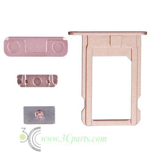 Side Buttons and Sim Card Tray Replacement for iPhone 5S/SE Rose