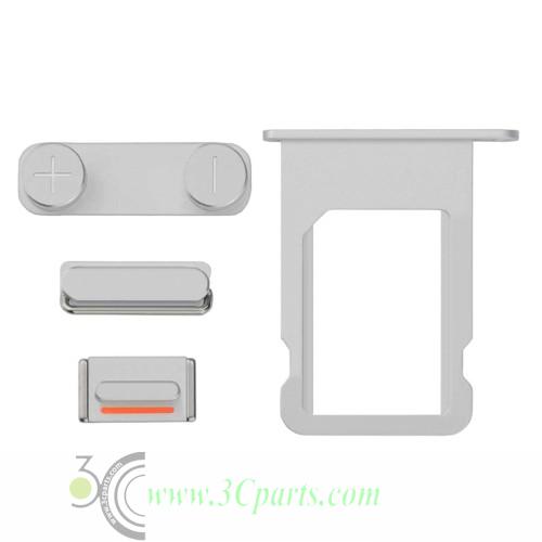 Side Buttons and Sim Card Tray Replacement for iPhone 5S/SE Silver