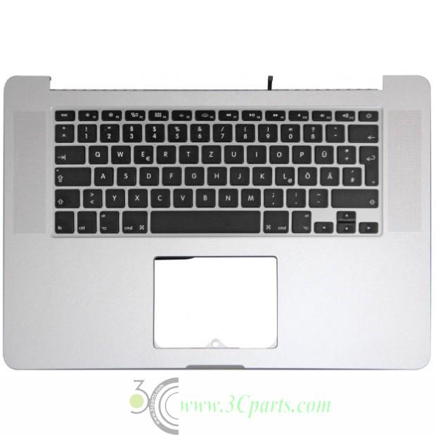 Top Case with Keyboard (Deutsch) Replacement for MacBook Pro Retina 15" A1398 2012 (without trackpad)