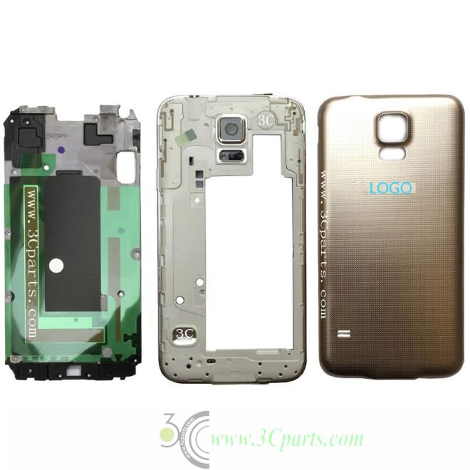 Battery Cover + Middle Frame Bezel Front Housing Replacement for Samsung Galaxy S5 Neo G903 G903F