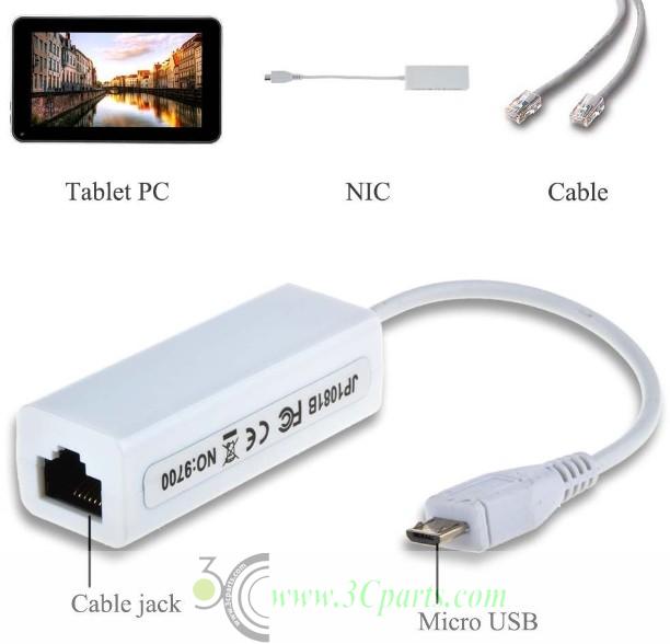 5 Pin Micro USB 2.0 Ethernet 10/100Mbps RJ45 Network Lan Adapter Card For Android Tablet PC