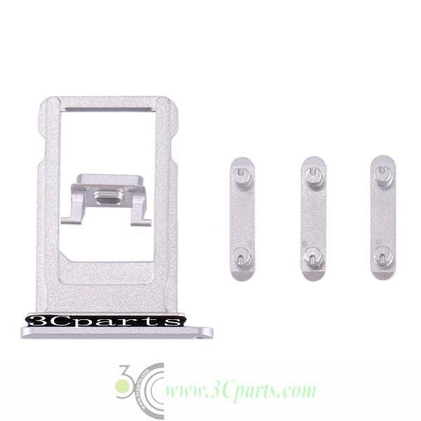 Card Tray + Volume Control Key + Power Button + Mute Switch Vibrator Key Replacement for iPhone 8