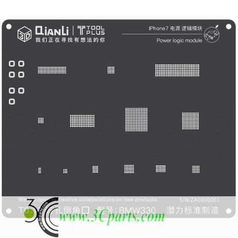 QianLi ToolPlus 3D iBlack iPhone Power Logic Module BGA Reballing Black Stencil For 7G BMW330