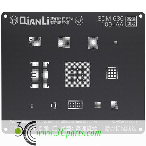 QianLi ToolPlus 3D iBlack Universal BGA Reballing Black Stencil for Andriod Phone Models SDM 636 100-AA