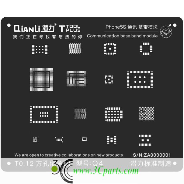 QianLi ToolPlus Communication Base Band BGA Reballing iBlack Black Stencil For 5S Q4
