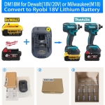 DM18M Battery Adapters Converter Suitable for 20V Dewalt or Milwaukee Convert to Makita 18V Lithium ...