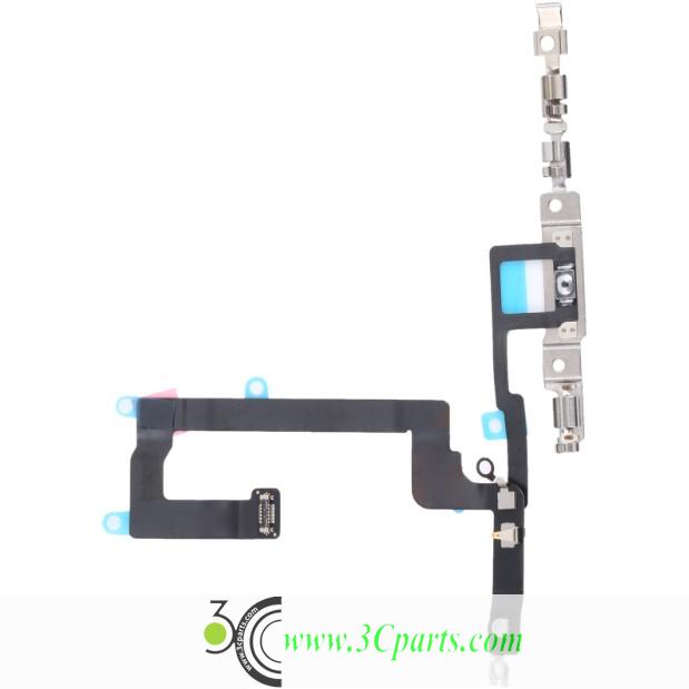 Power Button Flex Cable with Metal Bracket Assembly Replacement for iPhone 14