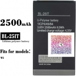 BL-25IT 2500mAh Li-ion Polyer Battery Replacement for Tecno W2