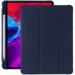 IPad series tablet semi-transparent soft bottom case with pen slot protective cover leather case